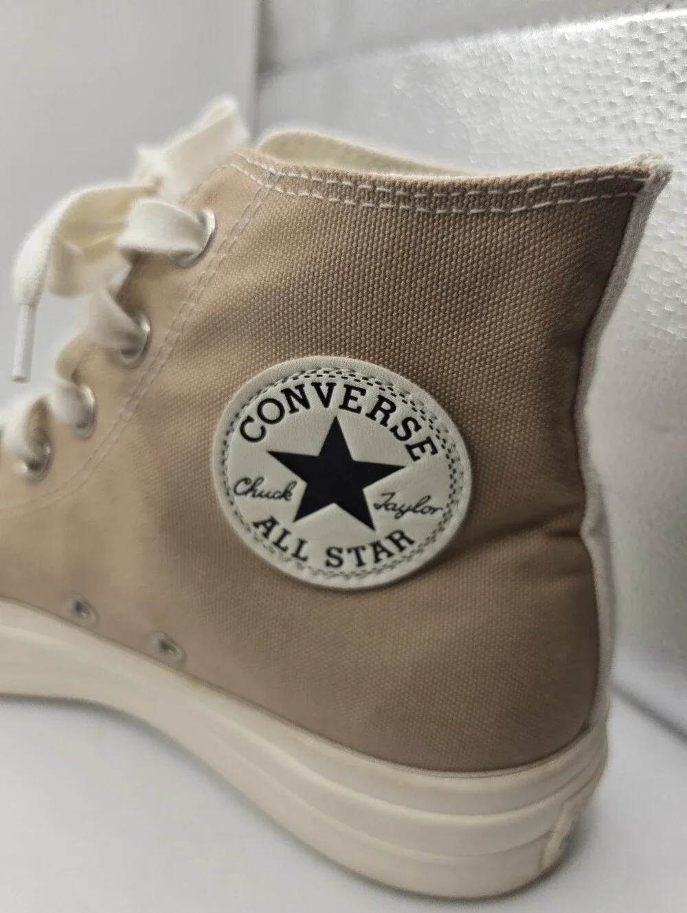 Converse Chuck 2 Tone Beige Platform High Top Canvas Skater Sneakers. Ladies 9.5 - Picture 5 of 15